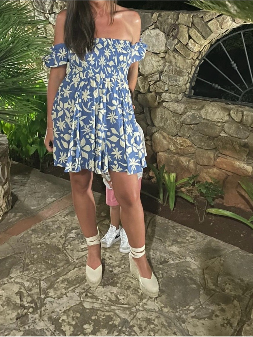 EUC Zara Blue and Cream Strapless Floral Sundress size M FINAL PRICE - Picture 5 of 5